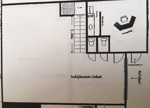 Te huur multifunctionele bedrijfsruimte met kantoor en gratis parkeergelegenheid nabij @Schiphol aan de Sloterweg 303-e @Badhoevedorp Foto 03 Plattegrond begane grond 01a