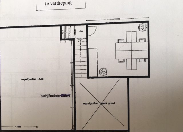 Te huur multifunctionele bedrijfsruimte met kantoor en gratis parkeergelegenheid nabij @Schiphol aan de Sloterweg 303-e @Badhoevedorp Foto 04 Plattegrond 1e etage 01a