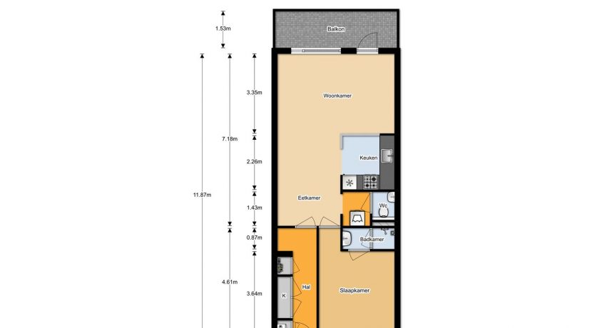 18 Te huur! Appartement @Badhoevedorp Plattegrond appartement Thomsonstraat 90