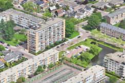 Ruim te moderniseren driekamer appartement op de 2e etage met lift en vrij uitzicht @Badhoevedorp-Centrum Einsteinlaan 21 Foto 30 luchtfoto 01a