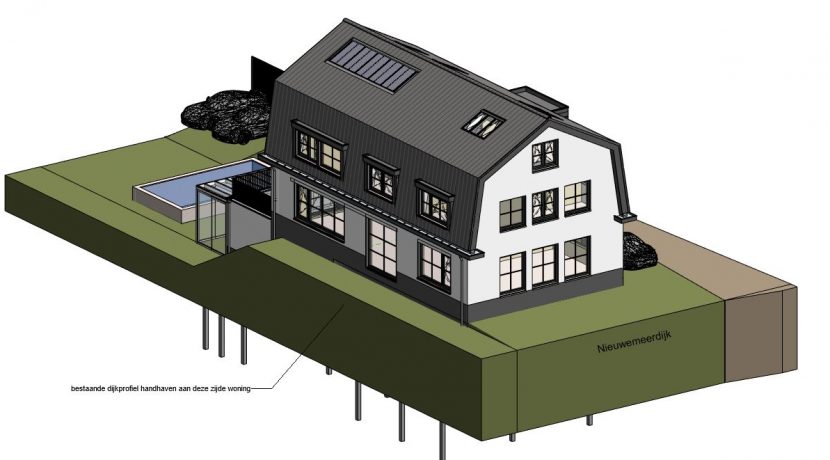 03 Zijgevel Noordoost Nwemeerdijk 300 3D beeld 1