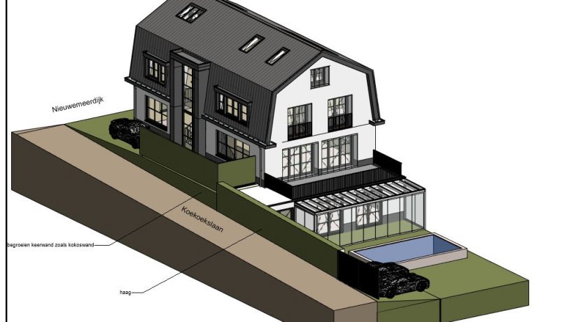 03a Zijgevel Zuidwest Nwemeerdijk 300 3D beeld 2